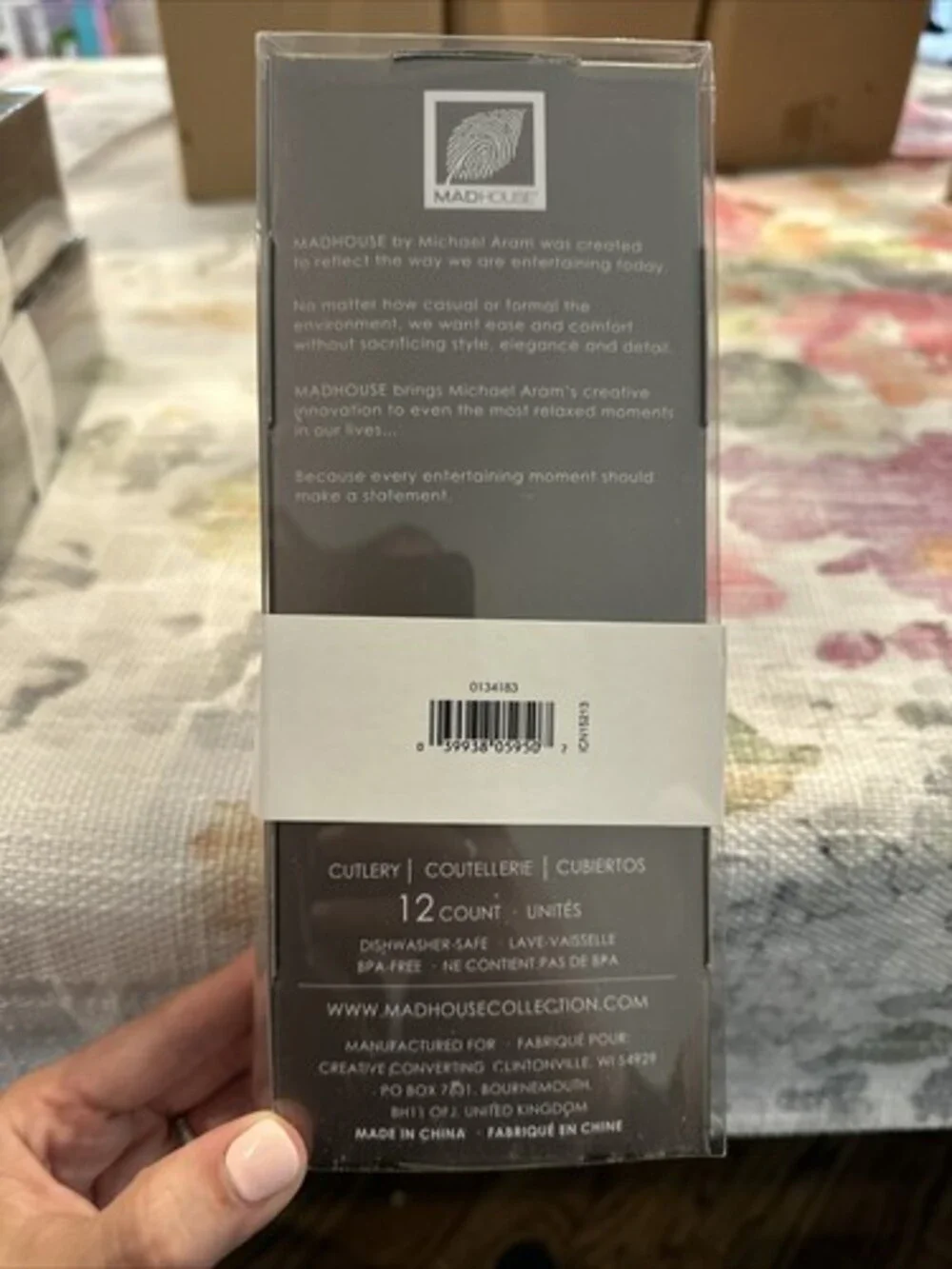 MadHouse Michael Aram Designs Grey Plastic Twigs Design In Box 12 count Cutlery
